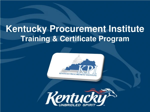 Kentucky Procurement Institute Training &amp; Certificate Program