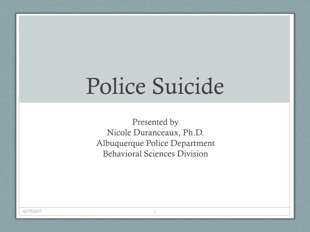 police suicide