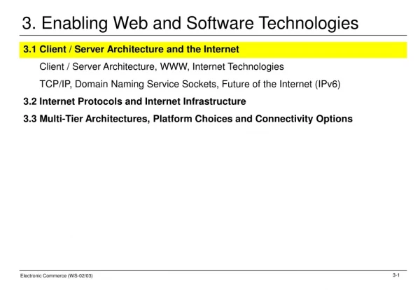 3. Enabling Web and Software Technologies