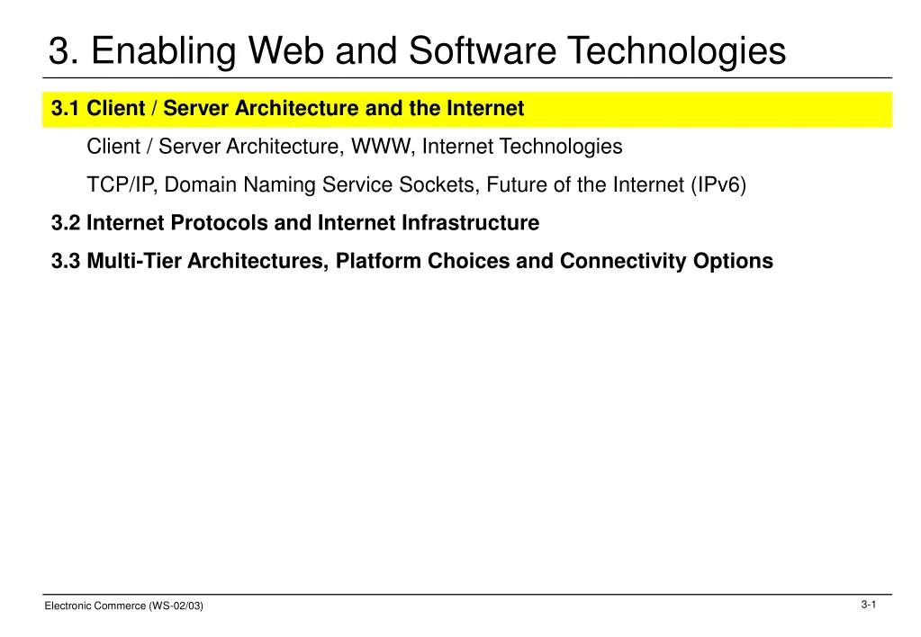 3 enabling web and software technologies