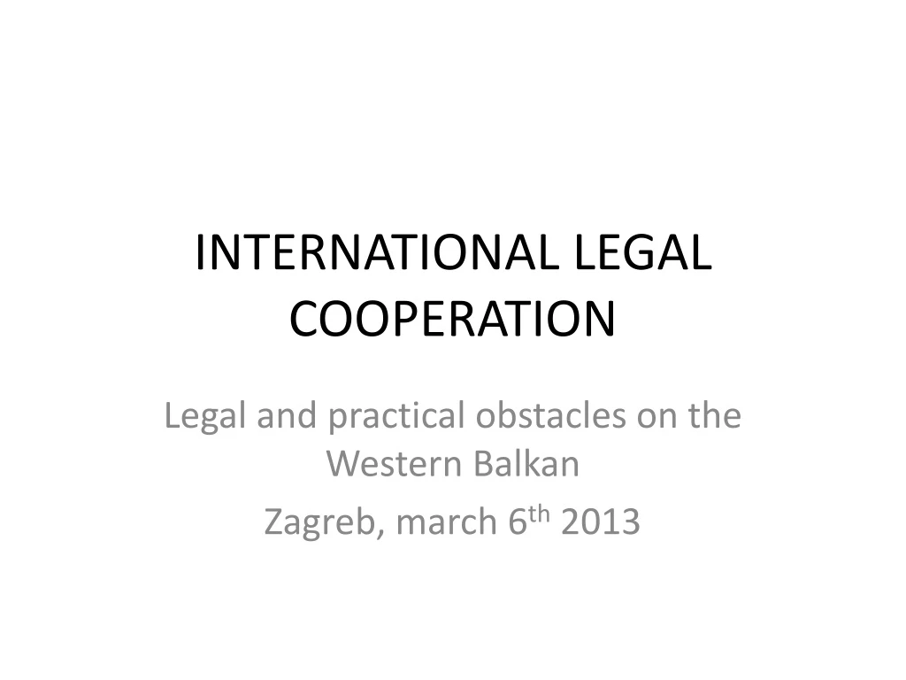 international legal cooperation