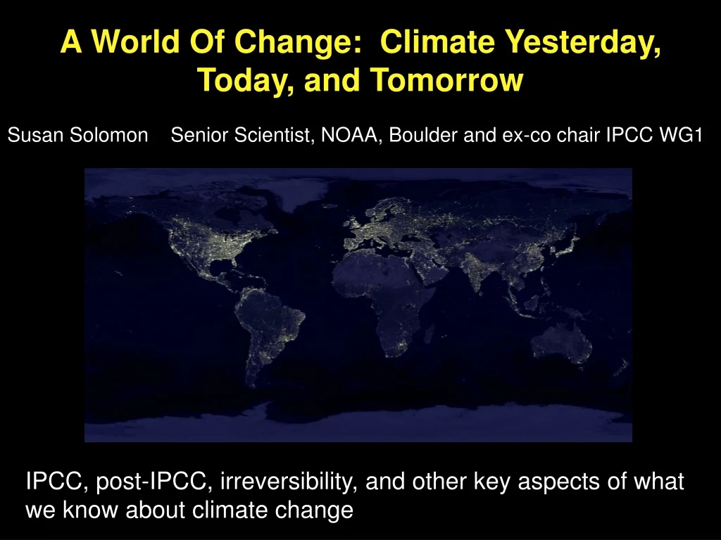 a world of change climate yesterday today