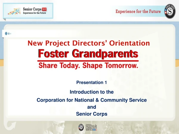 New Project Directors’ Orientation