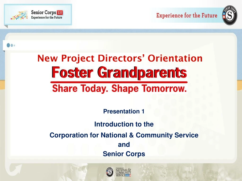 new project directors orientation