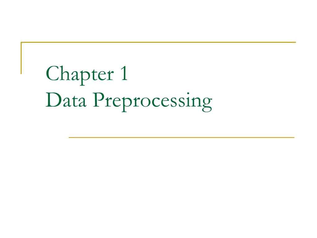 chapter 1 data preprocessing