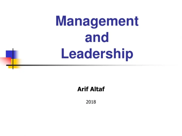 Management  and   Leadership