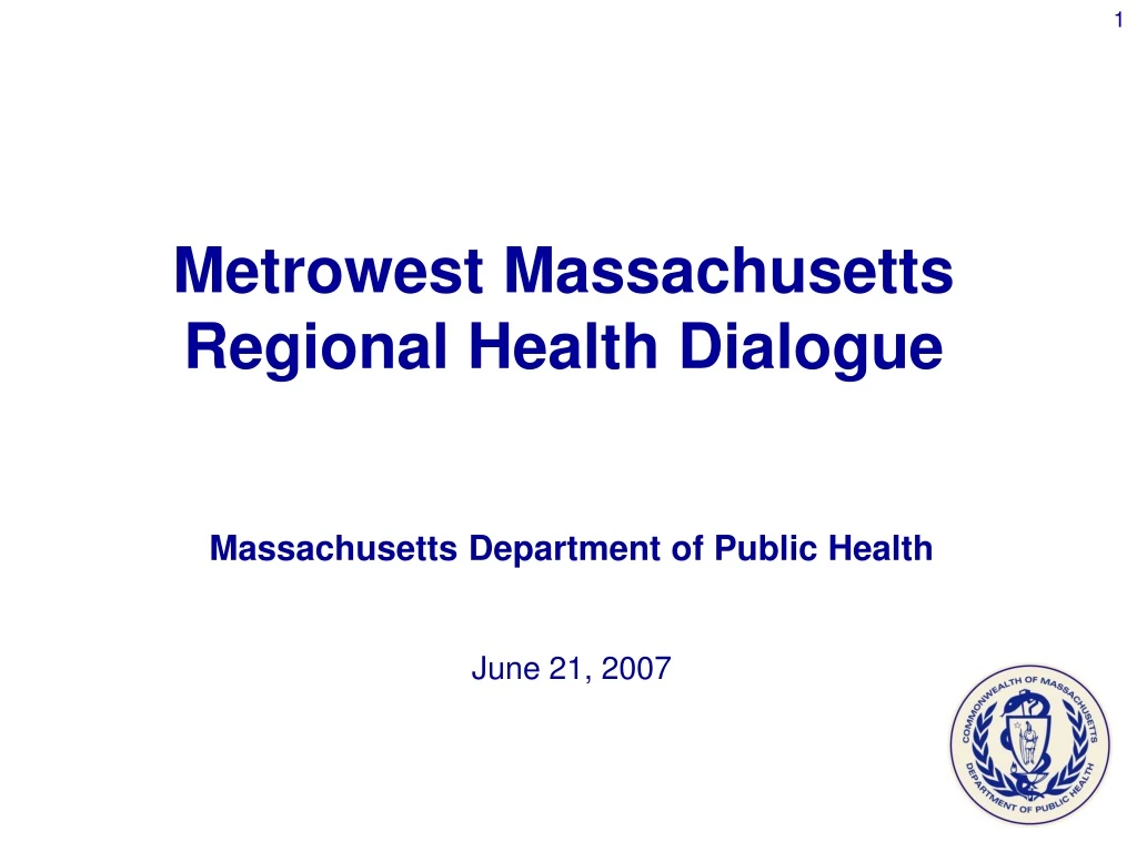massachusetts department of public health june 21 2007