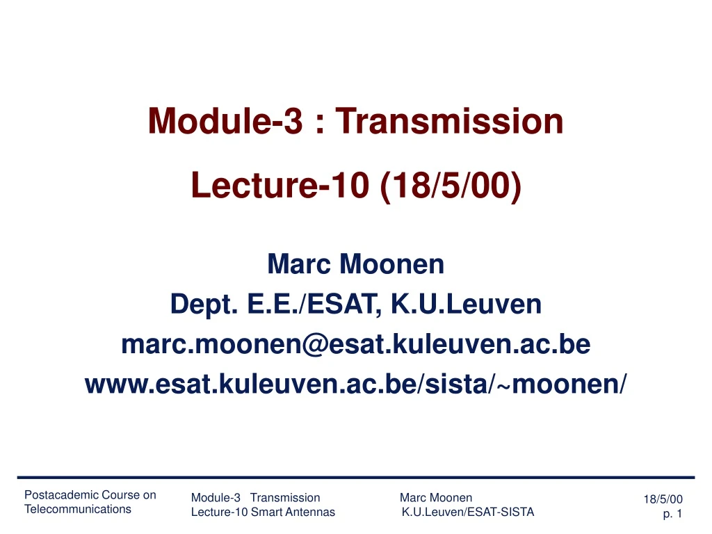 module 3 transmission lecture 10 18 5 00