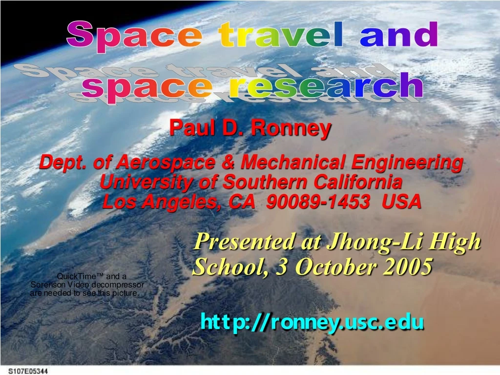 space travel and space research