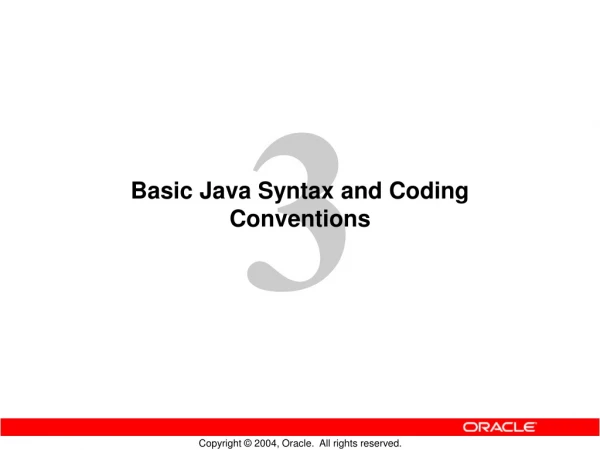 Basic Java Syntax and Coding Conventions