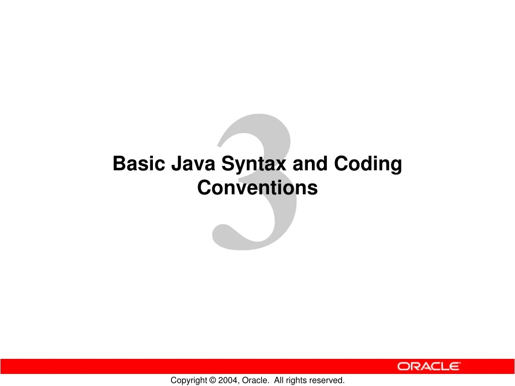 basic java syntax and coding conventions