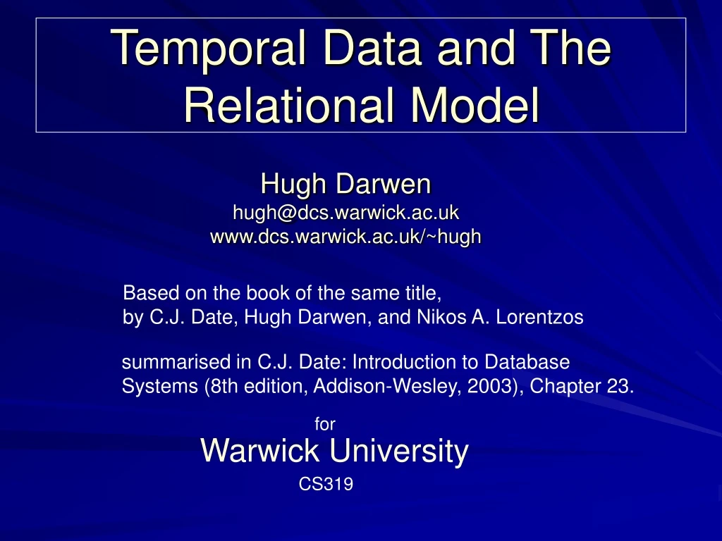 temporal data and the relational model