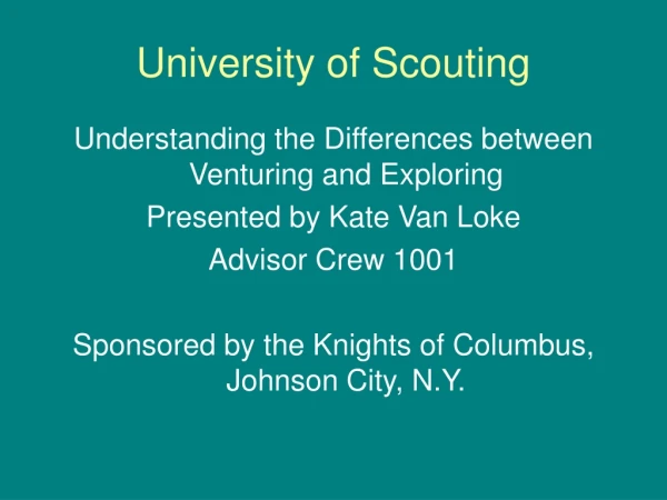 University of Scouting