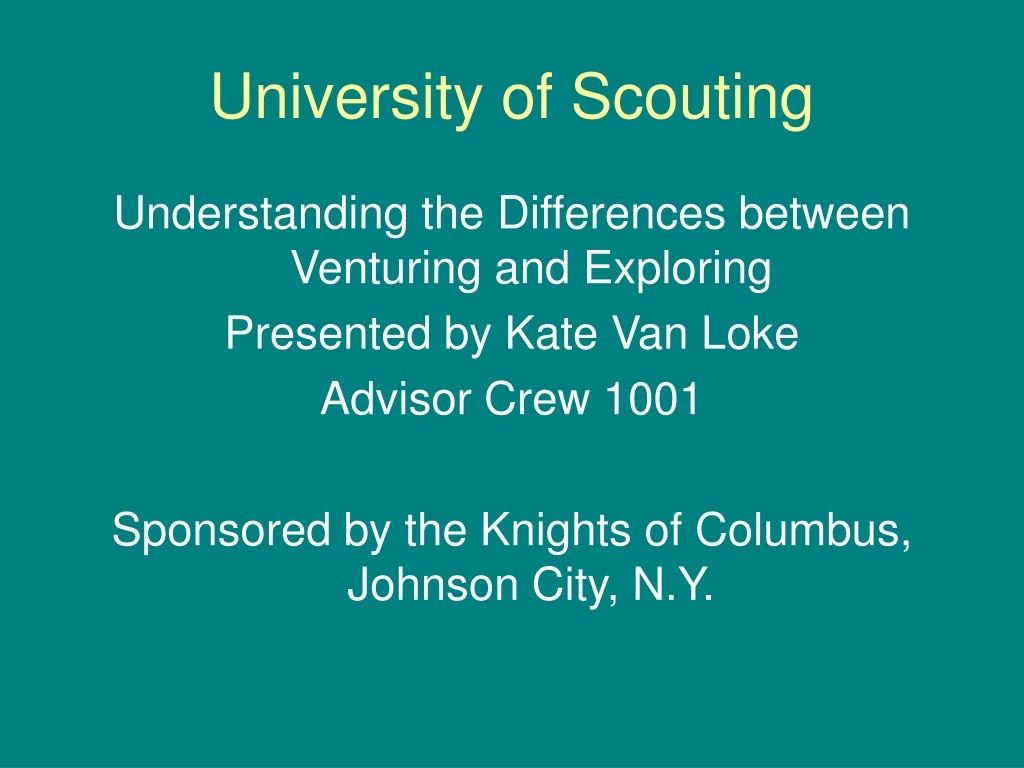 university of scouting