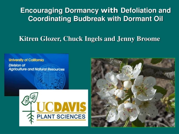 Encouraging Dormancy  with Defoliation and Coordinating Budbreak with Dormant Oil