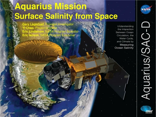 Aquarius Mission Surface Salinity from Space