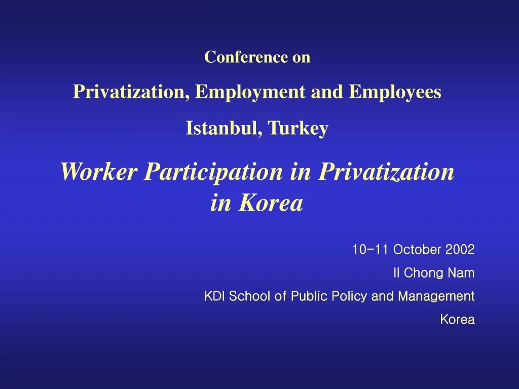 conference on privatization employment