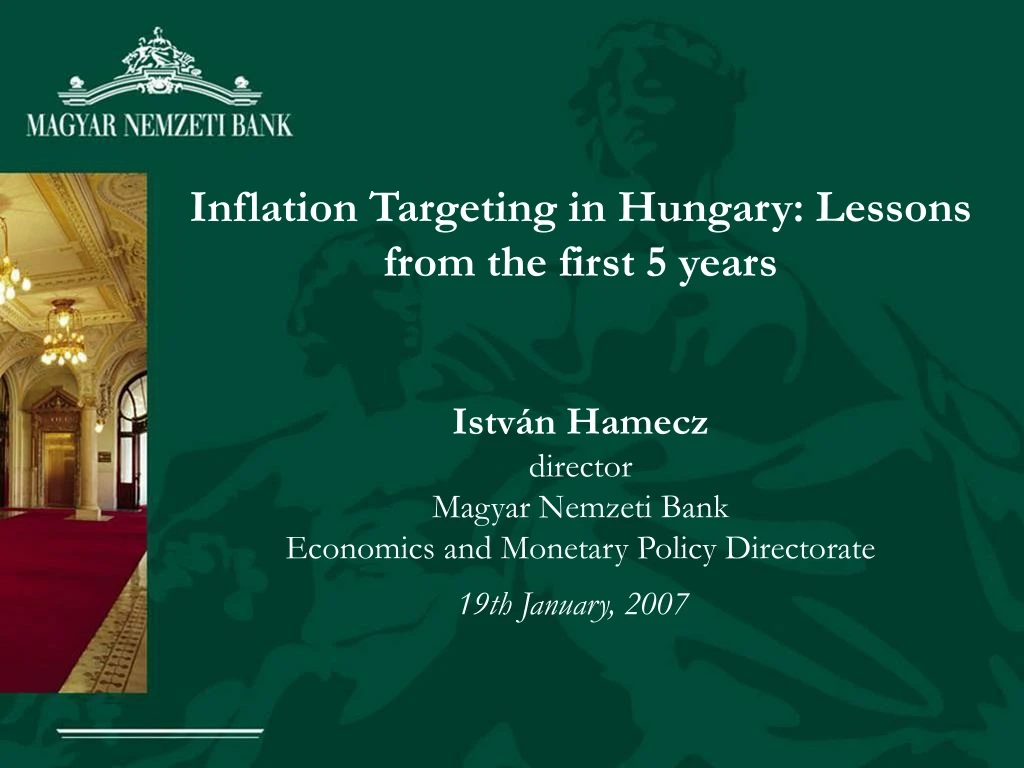 inflation targeting in hungary lessons from
