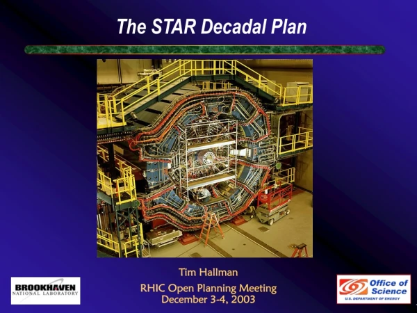 The STAR Decadal Plan Tim Hallman RHIC Open Planning Meeting December 3-4, 2003