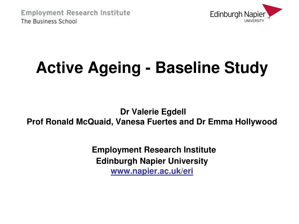 active ageing baseline study dr valerie egdell