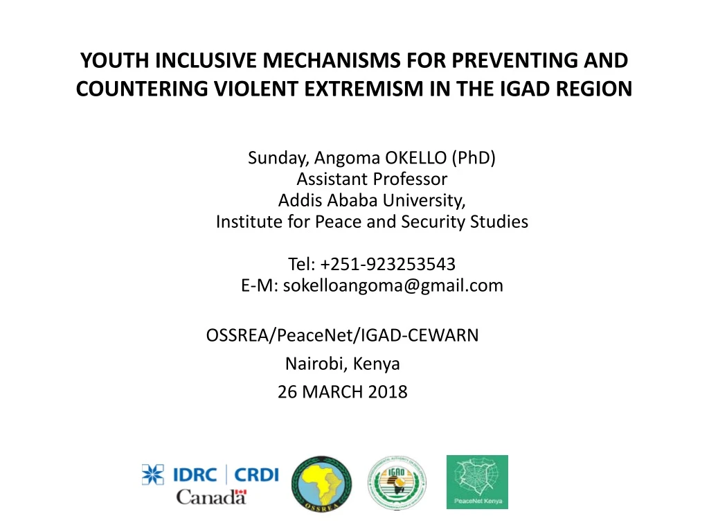 youth inclusive mechanisms for preventing and countering violent extremism in the igad region
