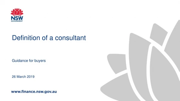 Definition of a consultant