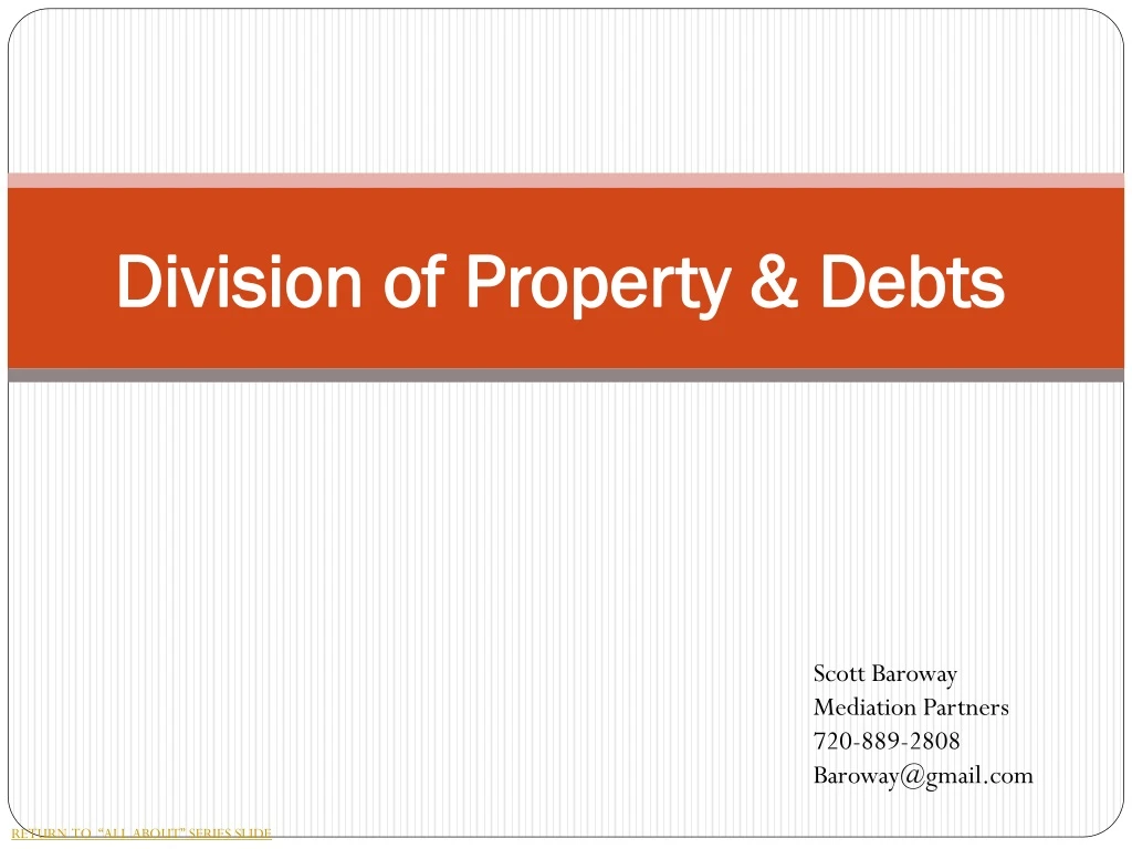 division of property debts