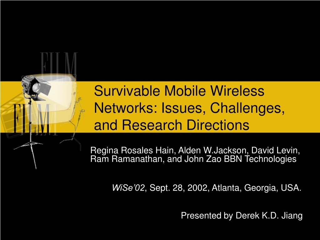 survivable mobile wireless networks issues challenges and research directions
