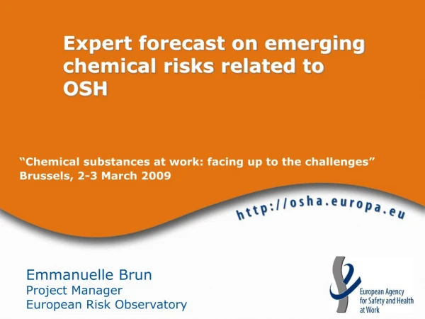 “Chemical substances at work: facing up to the challenges” Brussels, 2-3 March 2009