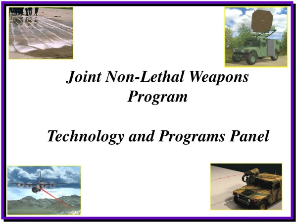 Joint Non-Lethal Weapons Program Technology and Programs Panel