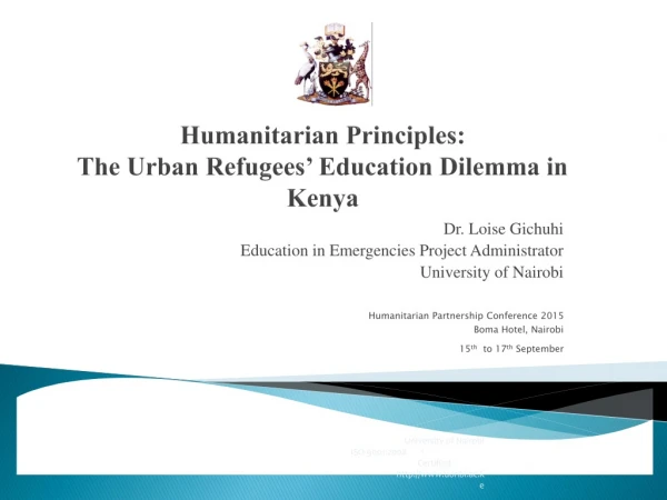Humanitarian Principles:  The Urban Refugees’ Education Dilemma in Kenya
