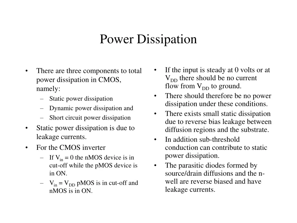 power dissipation