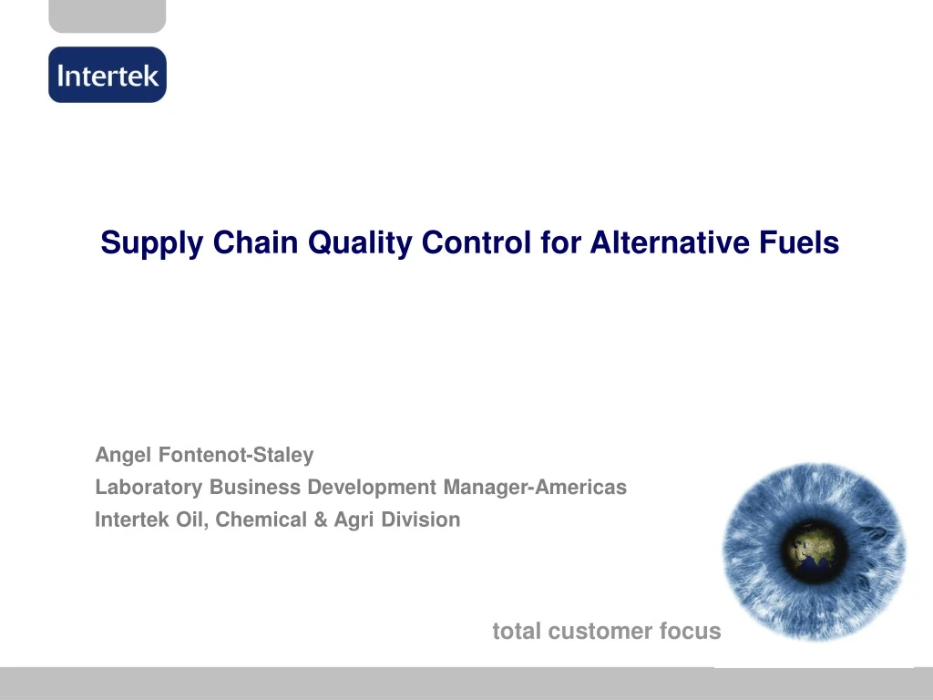 supply chain quality control for alternative