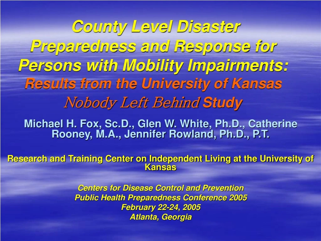 county level disaster preparedness and response