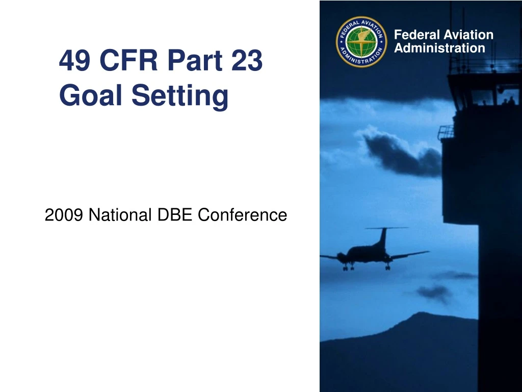 49 cfr part 23 goal setting