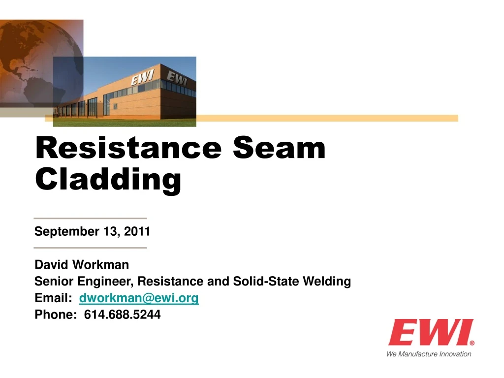 resistance seam cladding