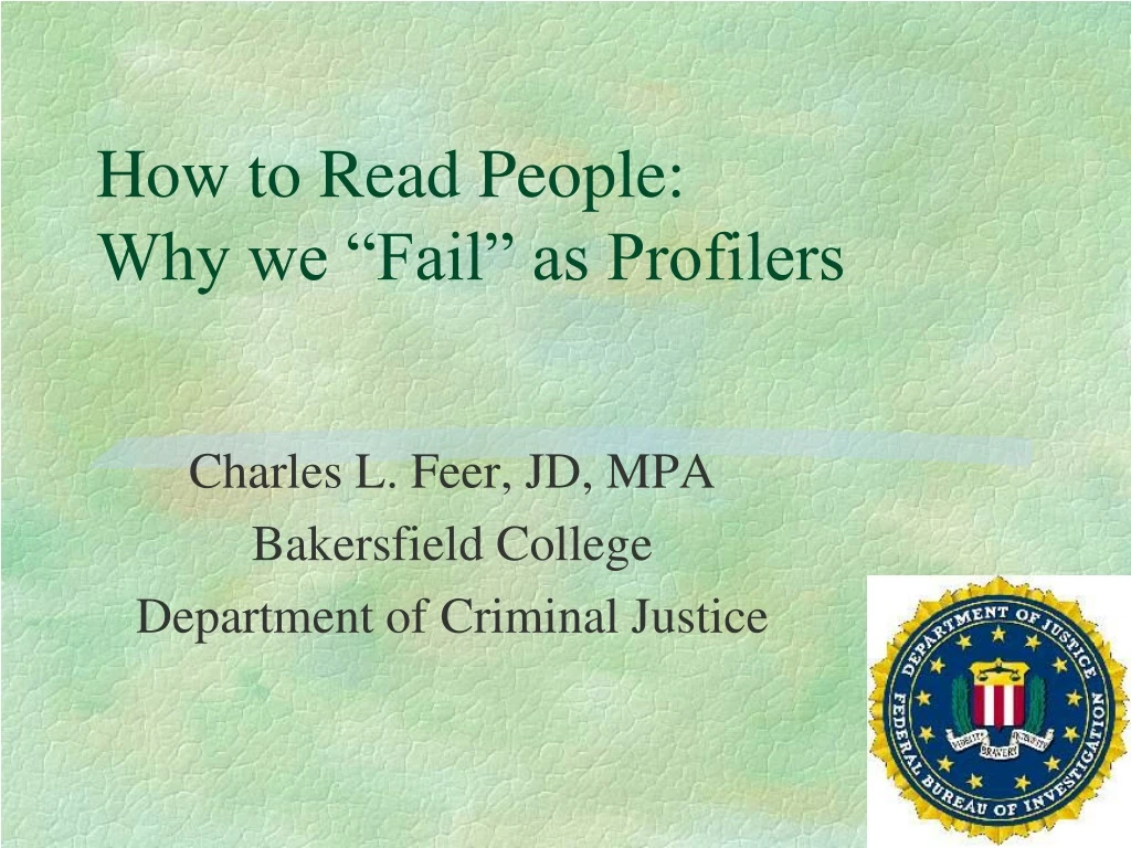 how to read people why we fail as profilers