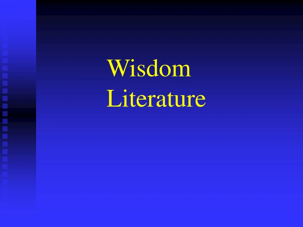 wisdom literature