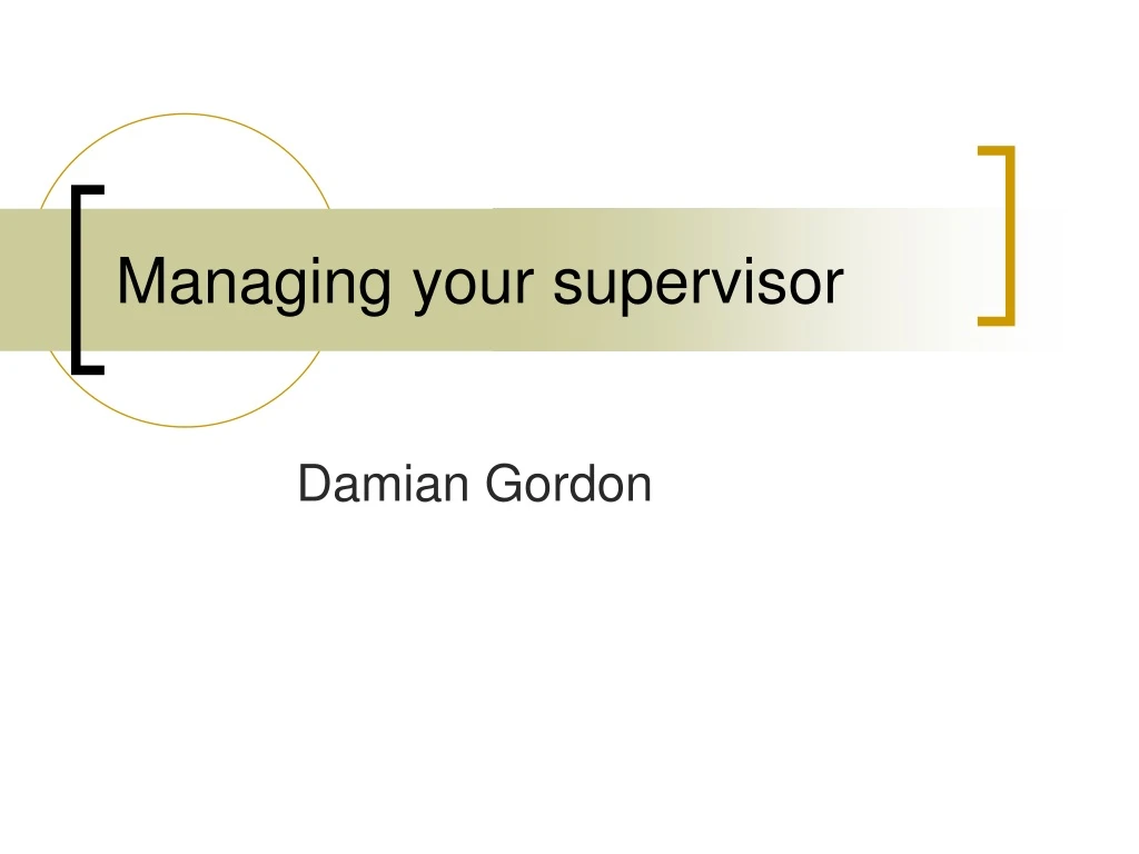 managing your supervisor