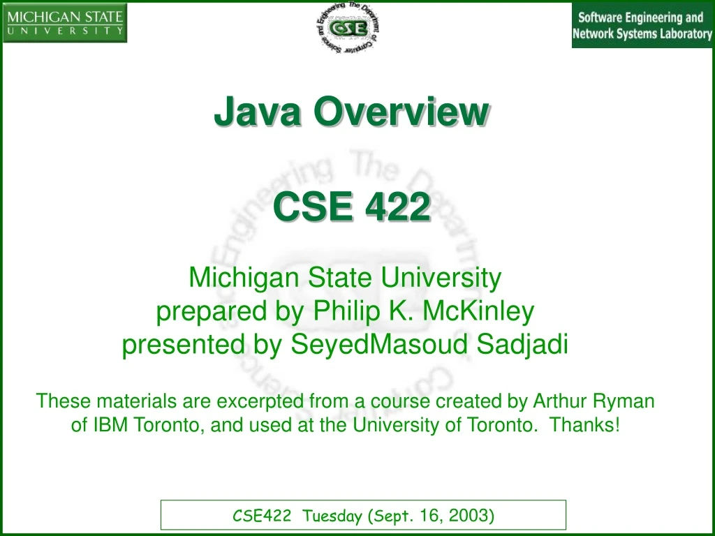 java overview cse 422