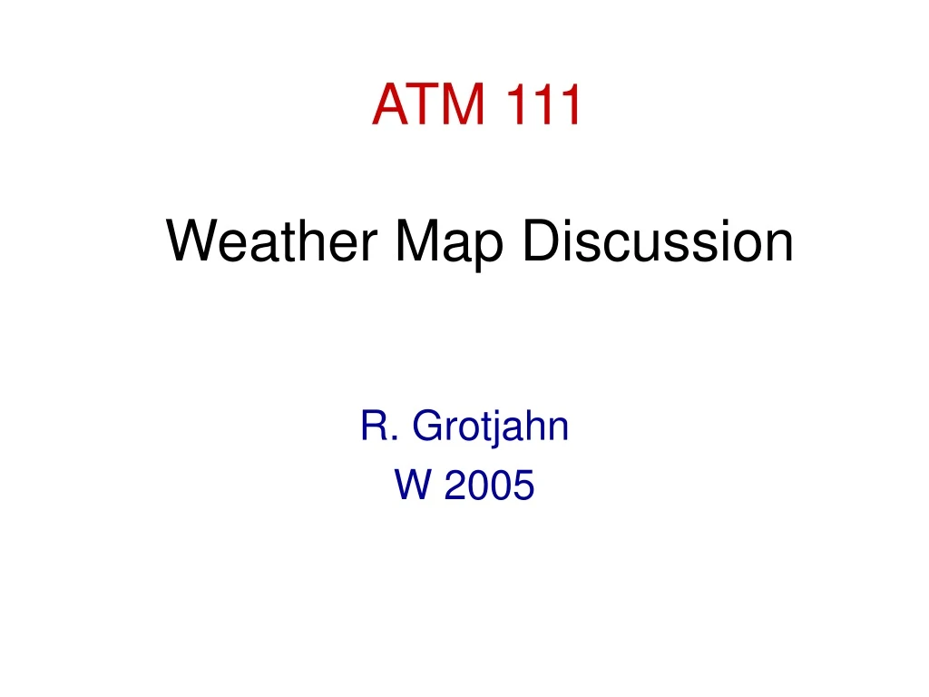 atm 111 weather map discussion