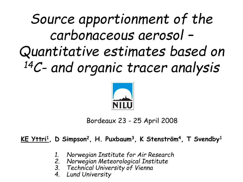 source apportionment of the carbonaceous aerosol
