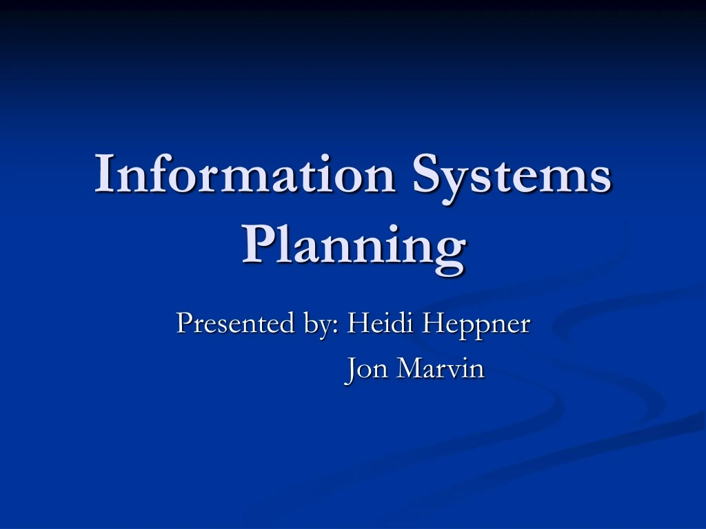 information systems planning