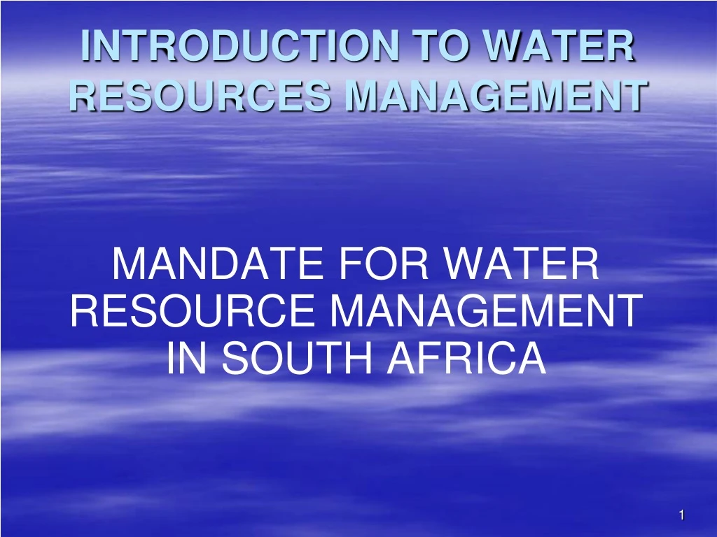 dissertation topics on water resources management