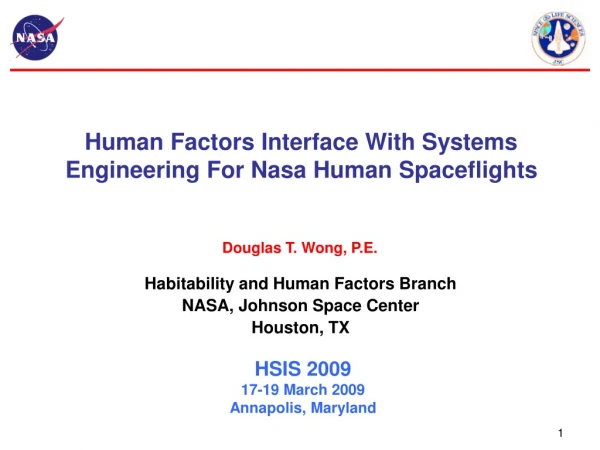 Human Factors Interface With Systems Engineering For Nasa Human Spaceflights