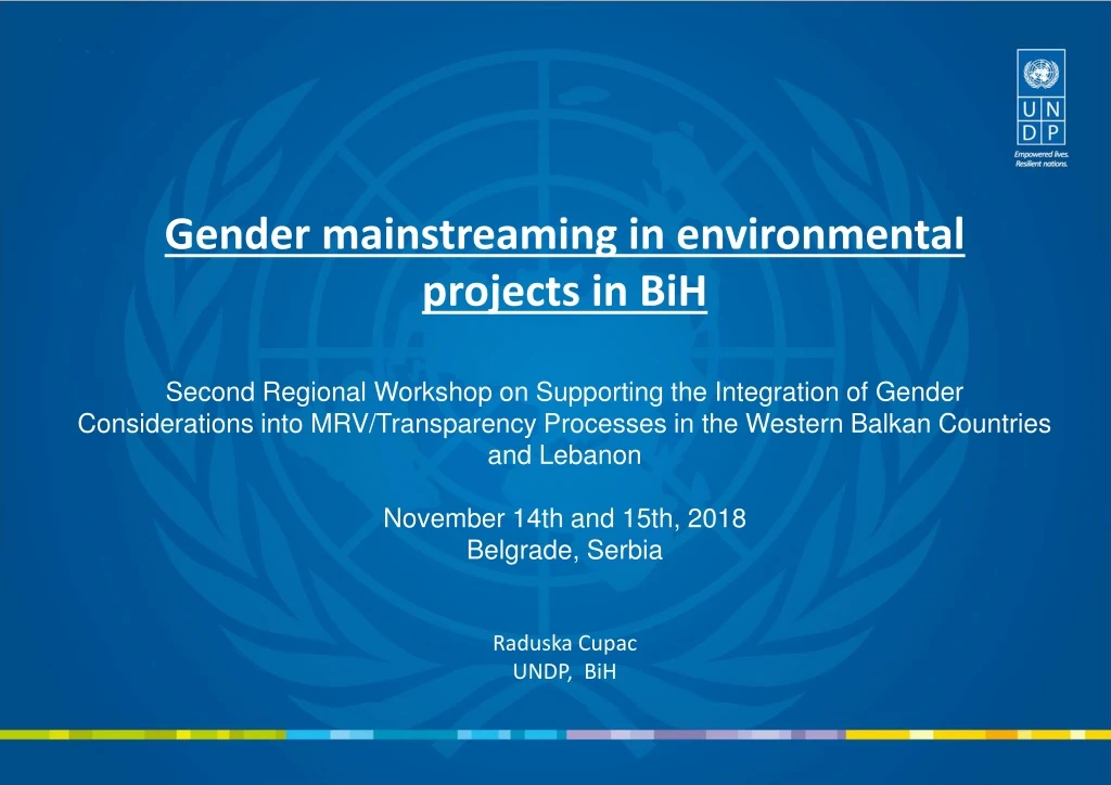gender mainstreaming in environmental projects
