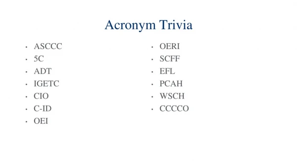 Acronym Trivia