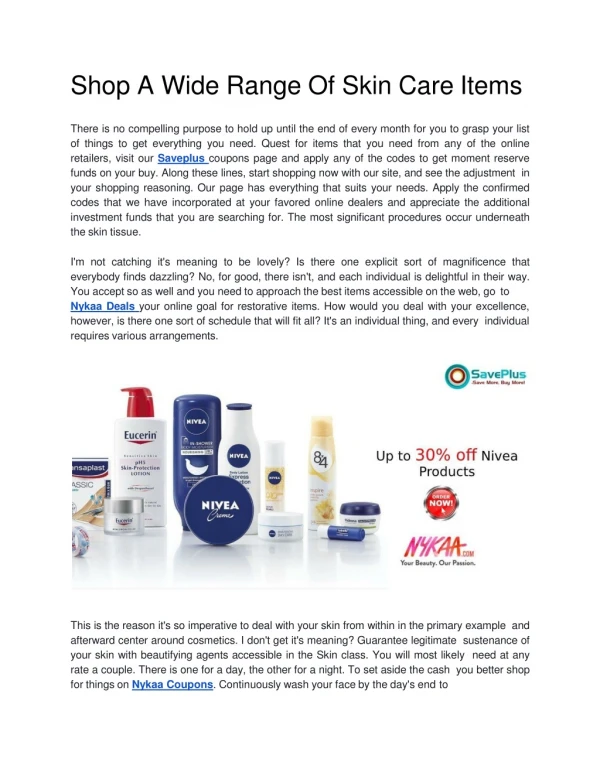 shop a wide range of skin care items