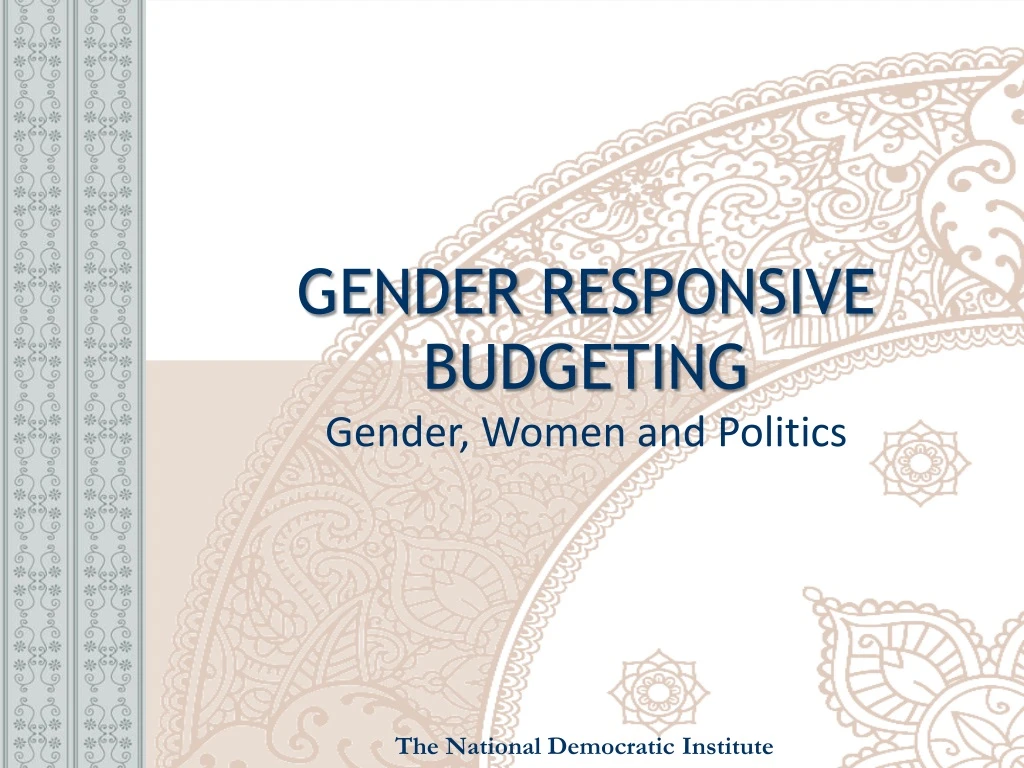 gender responsive budgeting gender women and politics