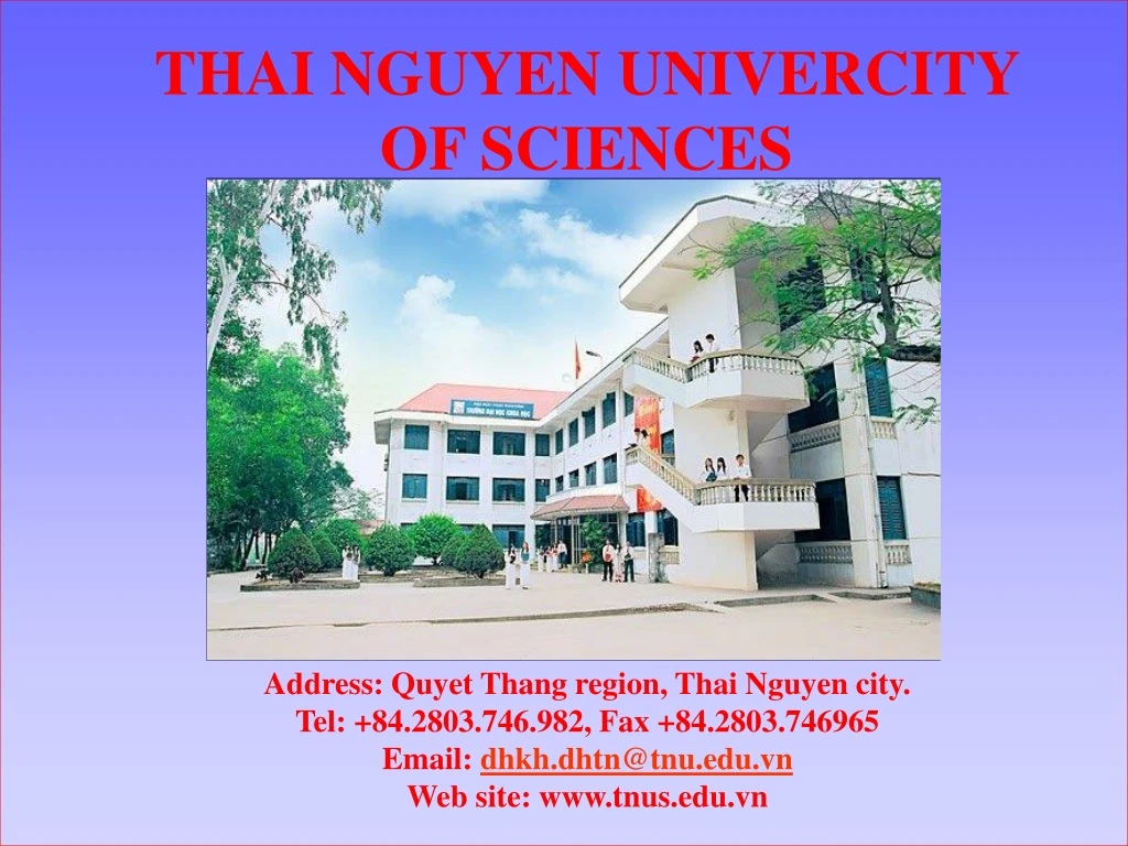 thai nguyen univ ercity of sciences